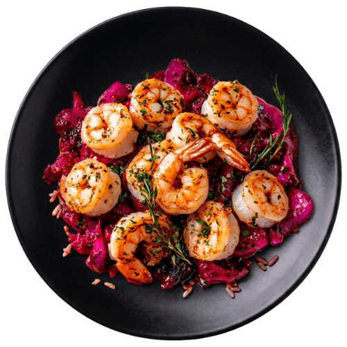 Beetroot Shrimp Risotto